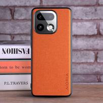 Case for Oppo Realme 16 pro plus 5G Textile Leather Fashion Soft TPU Hard PC 3 in1 material for Realme 16 pro Case funda Coqua Realme 16 pro 5G raudona