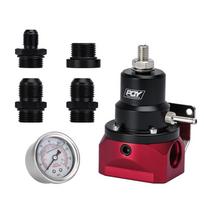 AN10 PQY EFI Kuro slėgio reguliatorius ( 0-160psi manometras )-10AN 10/10/6 Įleidimo ir grąžinimo jungtys BMW E30 M20 6 cilindrų su PQY lipduku juoda/raudona
