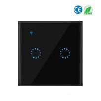 Belaidžiai jungikliai „WiFi Light Switch Smart Wall“ suderinamas su „Alexa Echo Google Home Assistant“. 2 Gang juoda