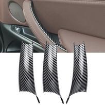 3vnt automobilio vidaus durų rankenos dangtelis, skirtas BMW X5 X6 F15 F16 2015-2018 anglies pluošto matinė juoda matinė juoda spalva