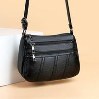 Laisvalaikio moteriškos didelės talpos žinučių krepšys PU odinis pečių skersinis krepšys moterims Kelioninė vienspalvė rankinė Bolsa Feminina 24*8*18cm juoda
