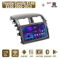 Android Carplay automobilinis radijas, skirtas Toyota Corolla E140 E150 2006-2013 Multimedijos grotuvo galvos blokas Stereo GPS navigacija BT WIFI 2+32GB 1+16GB