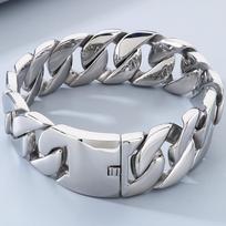Didelė 43MM 43CM Stambi Kubietiško pynimo grandinėlė vyrams moterims sunki tvirta nerūdijančio plieno choker tipo vėriniai papuošalų aksesuarai 43CM sidabras