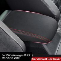 Automobilio porankio dėžutė centrinės konsolės dangtis porankio uždangalas automobilio priedai PU odinis uždangalas VW Volkswagen Golf 7 MK7 2012 -2019