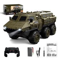 Nauja 1: 16 6WD RC automobilis Šarvuotos nuotolinio valdymo transporto priemonės modeliavimo karinio transporto sunkvežimis dideliu greičiu laipiojantis 2.4G modelis žaislinis automobilis Dovana žalia