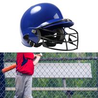 Beisbolo smūgio šalmo apsauga su veido apsauga suaugusiems Sportas Greitasis Softballas Kvėpuojanti mėlyna