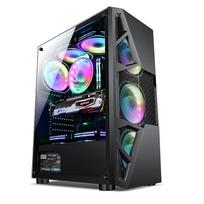 Skaidrus ATX žaidimų korpusas su USB 3.0 ir vandens aušinimo palaikymu juoda