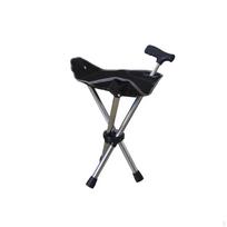 Lazda su sėdyne Ergonomiška Reguliuojama Trekingo Žygio Lazda Senjorams Kempingui Juoda juoda