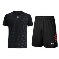 Under Armour Quick-Dry Laisvi Trumparankoviai Treniruočių Megzti Šortai Laisvalaikio Sportinis Rinkinys Unisex Rinkinys Juodas 21500531-001+21500204-001 XL