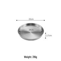Korėjietiško stiliaus nerūdijančio plieno auksinis padėklas - Sustorėjusi apvali lėkštė garinimui, šaltam odos patiekalui, ryžių makaronams 18cm Round Tray
