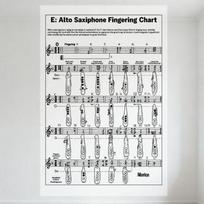 Morico Alto saksofono pirštų lentelė Eb gama Metalo skardos ženklas - Muzikinė referencinė sienos dekoracija muzikantams ir studijoms 20x30cm（7.8x11.8inch）