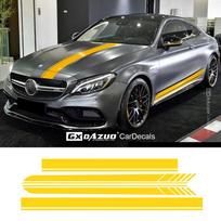 1 leidimas Automobilio variklio dangčio stogo lenktynių šoninės juostelės vinilinė lipdukas Mercedes Benz C63 Coupe W205 AMG C200 C250 priedams 4-Door Coupe