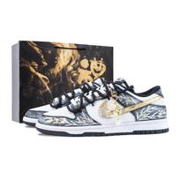 Nike Dunk Cloud Willow Witch Hazel Atsparūs trinčiai Neslystantys Žemi Krepšinio Batai Unisex Juodi Auksiniai DD1503-101(Team626-) 35.5