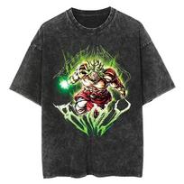 Dragon Ball Super Broly Vintage skalbinti oversized marškinėliai | Unisex gatvės drabužių viršus L