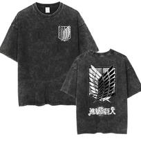 Attack on Titan Attack Titan  Shingeki no Kyojin  Battle Vintage Washed Oversized T-Shirt | Unisex Anime Streetwear Tee L