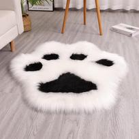 Fast Shipping Imitation Wool Cat Paw Rug - Skin-Friendly, No Shedding, Machine Washable, Perfect for Living Room, Sofa, or Bedroom Floor. 45x45 cm rožinė/balta