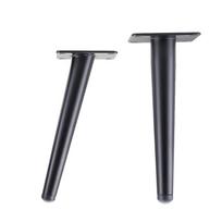 Kūginės metalinės stalo ir spintelės kojos baldams 10cm Angled matinė juoda spalva