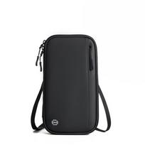 RFID Waterproof Passport Holder: Multifunctional Card Slots, Neck Hanging, Ideal for Travel tamsiai pilka spalva