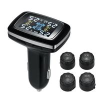 TPMS Išmanaus automobilio belaidė padangų slėgio stebėjimo sistema Cigarečių degiklio skaitmeninis LCD ekranas su External Sensor