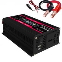 Didžiausios galios modifikuotas sinusinės bangos keitiklis LED ekranas 300 W vardinės galios keitiklis DC 12V į AC 220V juoda