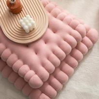 Pliušas Creative pilkas biskvito formos pagalvėlė sausainis tatami pagalvėlė sofa biuro kėdė storos medvilnės dekoro pagalvės svetainei 40*45*3cm rožinė