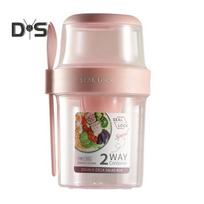 1 rinkinys 560/760 ml talpos skalsus jogurto puodelio sandarinimas Praktiškas pusryčių avižinių dribsnių dribsnių riešutų jogurto salotų puodelis S rožinė