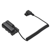 D-Tap į WY-VL-F fiktyvios baterijos spiralinis kabelis, nuolatinės srovės jungtis, priedas monitoriams/ LED vaizdo šviesai/ D-Tap to WY-VL-F Dummy Battery juoda