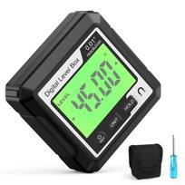 3 viename magnetinio inklinatoriaus skaitmeninis lygio ir kampo ieškiklis, universalus 4 * 90 laipsnių inklinometro LCD ekranas juoda balta spalva