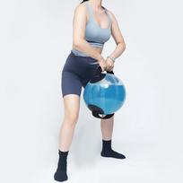 Sportinis vandens balionas sferinis vandens maišas fitneso vandens balionas skaidri juostelė rankena apvalus kamuolys kroasanas pripučiamas vandens pripildymo mankštos kamuolys 30cm skaidri