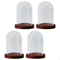 4 Stikliniai gaubtai su pagrindu, dekoratyviniai kupolai Dome Brown Base