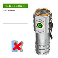 Mini žibintuvėlis 18350 itin galingas LED žibintuvėlis 3500LM itin stiprus žibintuvėlis didelio galingumo LED žibintuvėlis mažas žibintas without battery sidabras