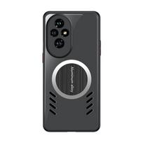 „Honor 200 Pro“ grafeno šilumą išsklaidantis matinis kompiuterio dėklas, kvėpuojantis, aušinamas, apsaugantis nuo kritimo galinio dangtelio apvalkalas For Honor 200 juoda