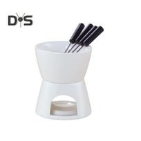 Keraminis šokolado fondue sviesto šildytuvo rinkinys Melt Hot Pot Bowl sūriui karamelė Aukštai temperatūrai atspari keramika Net šildomas šokolado panardinimo rinkinys A
