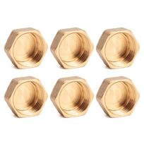 6pcs/set Threaded End Seals 1/2 /3/4 /1  Corrosion Resistant Pipe End Caps Brass Caps Hose Caps Pipe Caps Sealing Caps 6