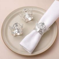 3PCS Christmas Crown Rhinestone Gold Napkin Rings,Halloween Napkin Buckles,for Dinner Wedding Parties Dining Table Decor