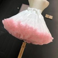 45 cm itin pūkuotas Marshmallow Lolita sijonas: Minkštas marlės apatinis sijonas su debesies atrama rožinė