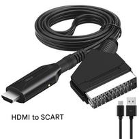 HDMI į SCART / SCART į HDMI konverteris priedėliui, žaidimų konsolei, garso ir vaizdo adapteris