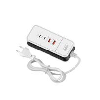 50W 4-Port USB Type-C Charger HUB Mini Fast Charging Desk Power Station Socket Expansion for Iphone Tablet Android Smart Phone EU-Plug balta