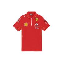 Puma Raidžių Spaudinys Ferrari Rašto Dizainas Laisvalaikio Trumpomis Rankovėmis Polo Marškinėliai Vyriški Polo Marškinėliai Raudona 763602-01 L