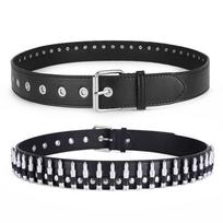 Amerikietiškas punk stiliaus moteriškas mados diržas su kulkomis 105cm black