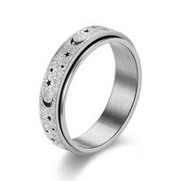 Madingi vaivorykštės mėnulio žvaigždės nerimo žiedai moterims, vyrams, nerūdijančio plieno „Fidget Ring“ nuo nerimo žiedas nuo streso malšinančio suktuko žiedas 6