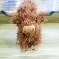 Simuliacija Škotijos aukštumų karvė Škotijos aukštumų karvė Pliušinė lėlė Ilgaplaukė karvės lėlė 28cm 180g ruda