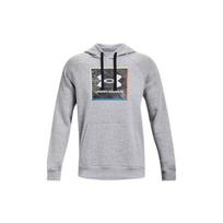 Under Armour Rival Graphic Fleece Hoodie Men Tops Grey 1370349-011 L