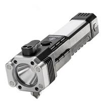 Daugiafunkcinis didelio ryškumo žibintuvėlis Automobilio saugos plaktukas Rankinis degiklis USB įkraunamas Lobių ieškiklis Lauko ir namų prožektorius silvery-1000mAh