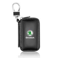 1 vnt. Odinis emblemos automobilio rakto dėklas Raktų pakabukas Užtrauktukas Rakto dėklas Krepšys Skoda Octavia Superb Rapid Kodiaq Karoq Fabia Kamiq Roomster Citigo juoda