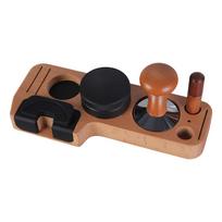 Complete Barista Espresso Tamping Stand Set with Coffee Tamper and Stirrer for Kitchen Counters and Cafes B