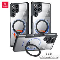 XUNDD Dėklas ZTE nubia RedMagic 11 Pro+ / Red Magic 11 Pro Nugarėlės Dangtelis Prabangus Smūgiams Atsparus Dėklas su Pasukamu Magnetiniu Laikikliu For RedMagic 11 Pro+ juoda