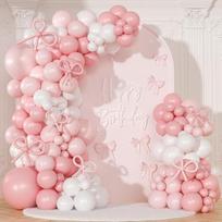 Lankas Balionų Pakuotė Balionų Vainikas Arkos Formavimas Balionų Teminis vakarėlis Fono Dekoracija Balionas pink bow