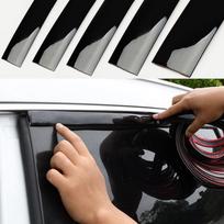 Juodas apdailos chromuotas apdailos elementas langui veidrodžiui buferiui sunkvežimiams chromuotas automobilių apdailos elementas PVC chromuota apdailos linija automobilio linijos apdaila 3 meters