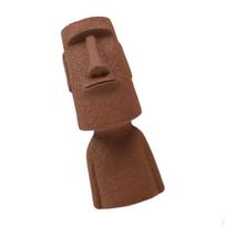 Abstract Easter Island er Statue s Container Sculpture with Drainage Vase Resin for home and indoor Grey